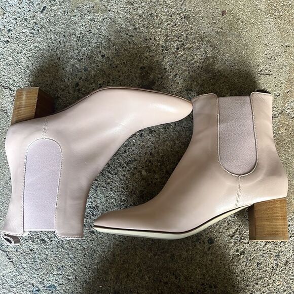New Kahmune Mila Leather Bootie (pale yellow style) pale pink Size 11 - Picture 1 of 6